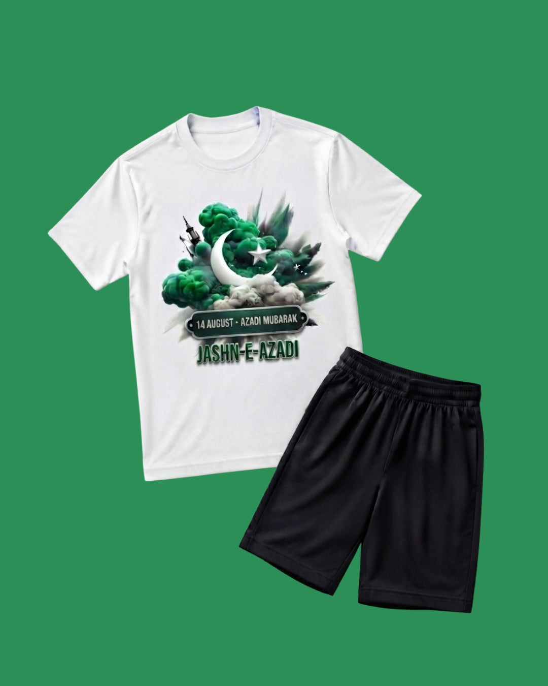 Jashn-e-Azadi Kids T-Shirt & Shorts Set | 14th August Outfit