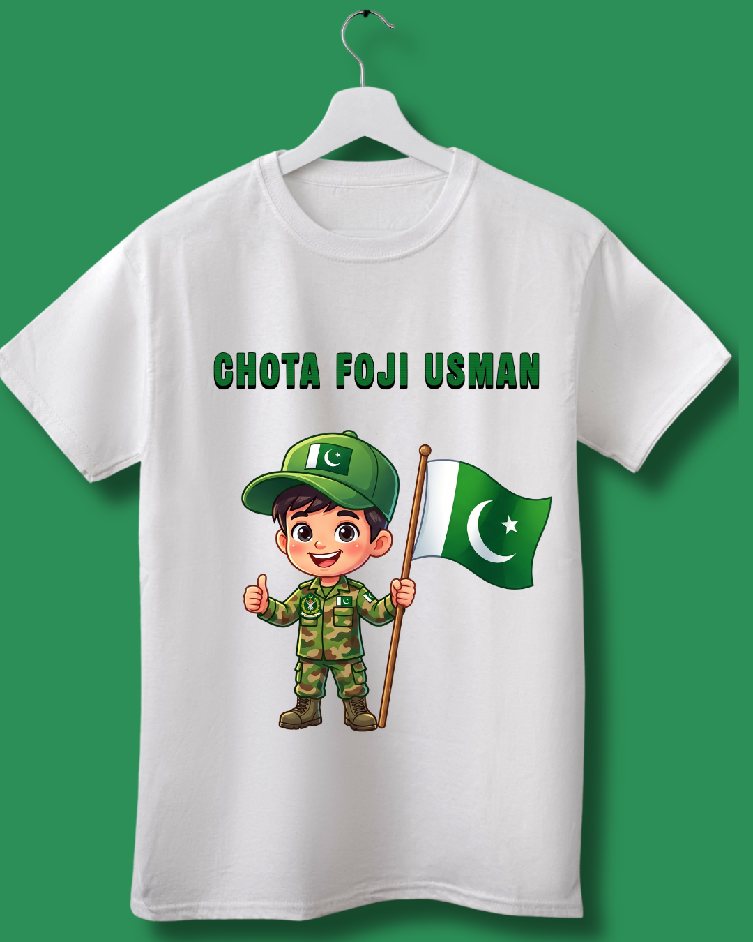 Chota Foji Pakistan Army 14 August Kid's white T-shirt