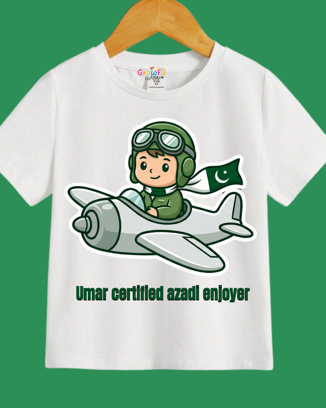 Certified Azadi Enjoyer White Kids T-Shirt – 14 August Independence Day