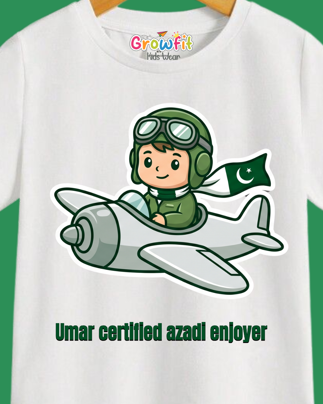 Certified Azadi Enjoyer White Kids T-Shirt – 14 August Independence Day