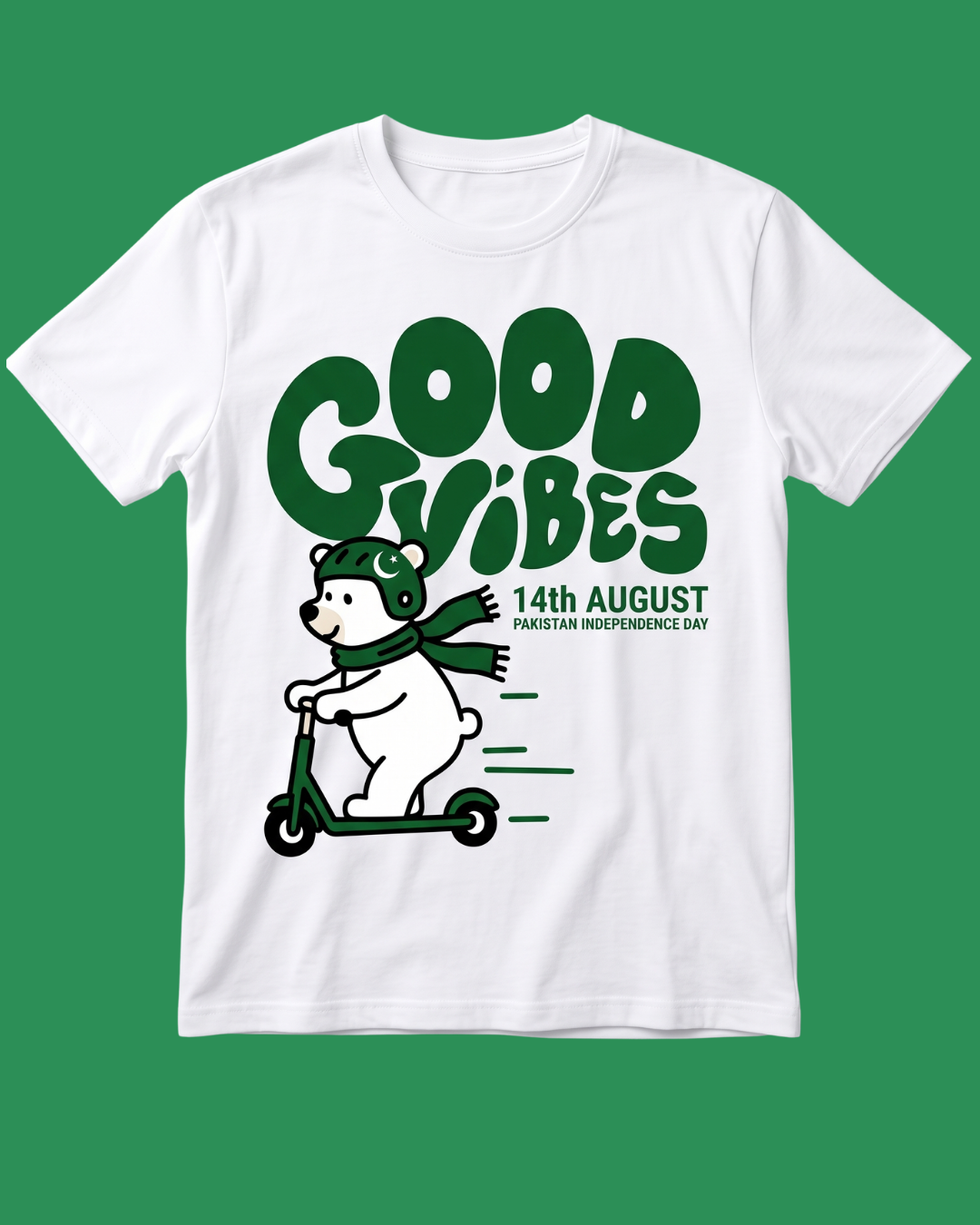 14 August Good Vibes Independence day kid's white Tshirt