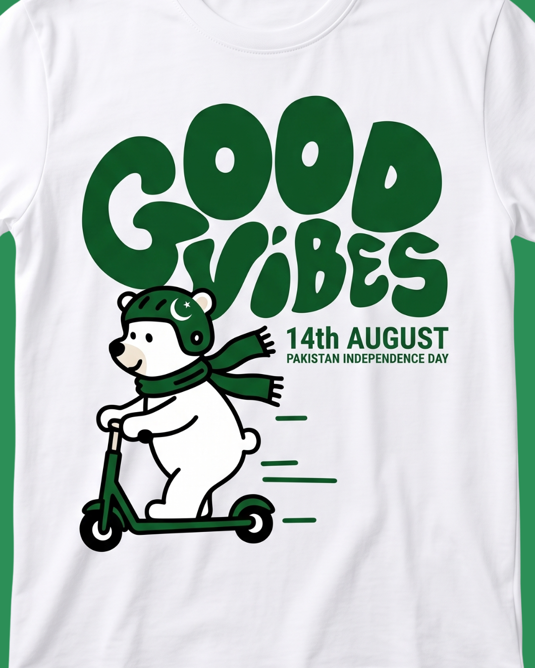 14 August Good Vibes Independence day kid's white Tshirt