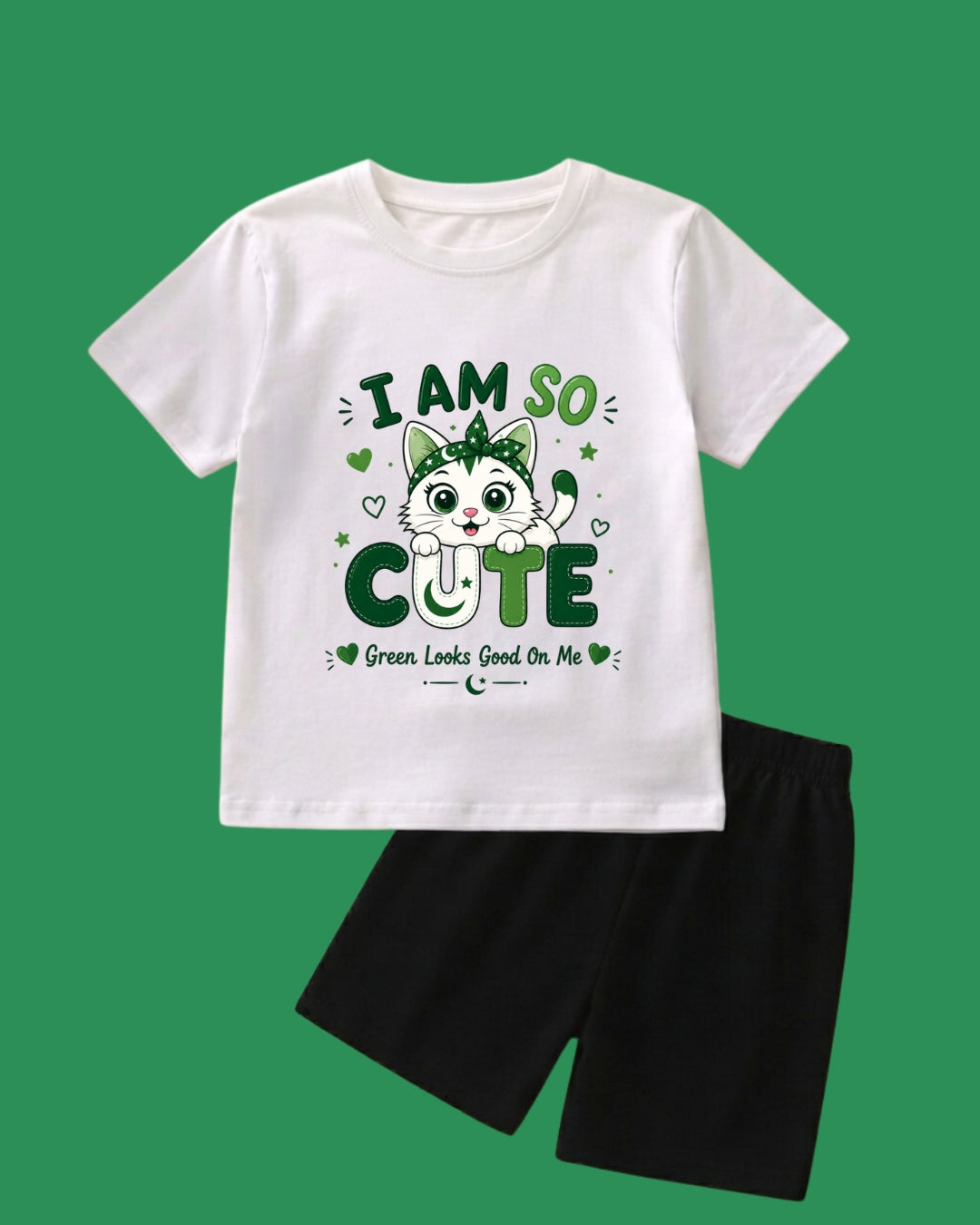 I Am So Cute 14th August Girls T-Shirt & Shorts Set