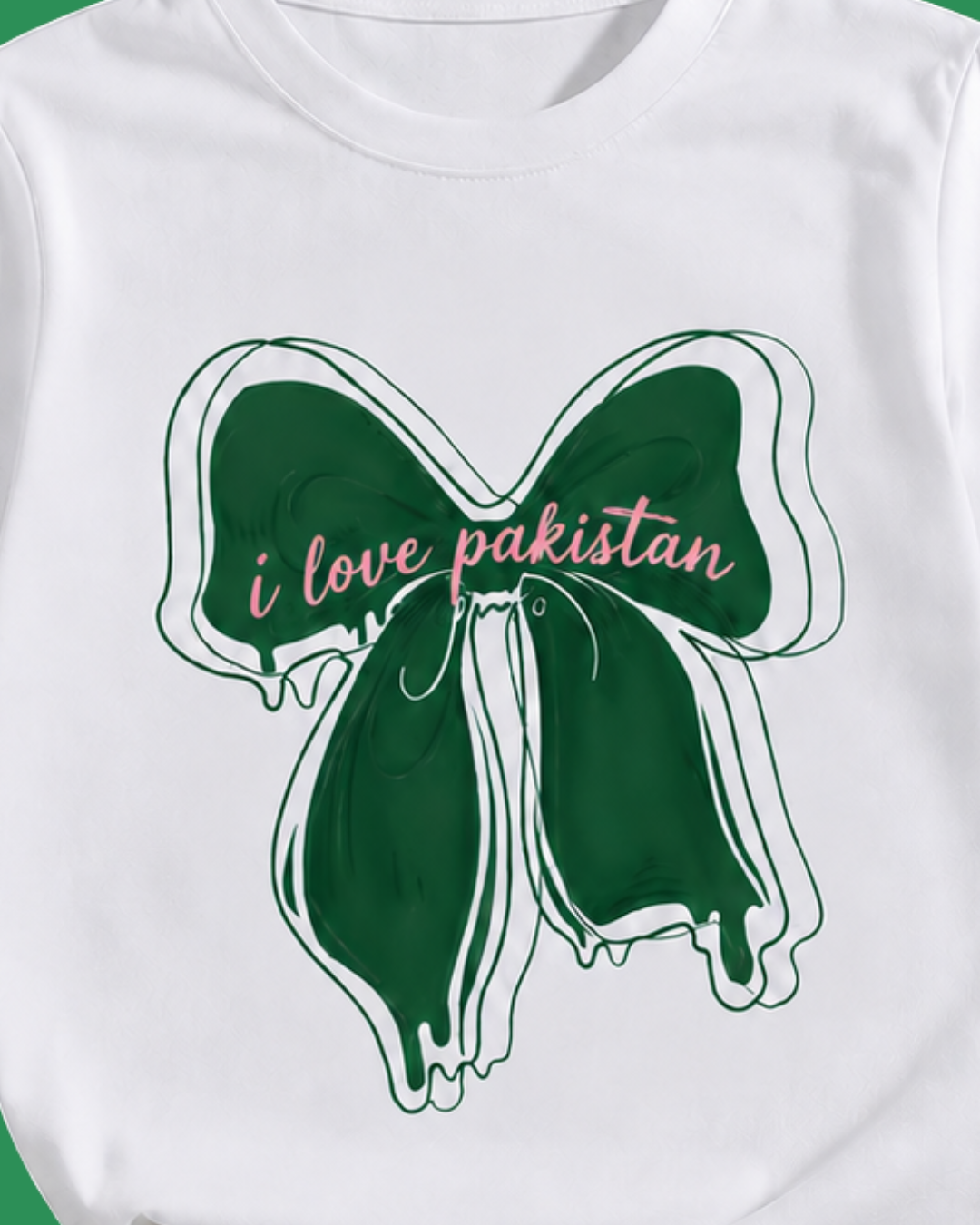 I Love Pakistan Bow White Girls T-Shirt – 14 August